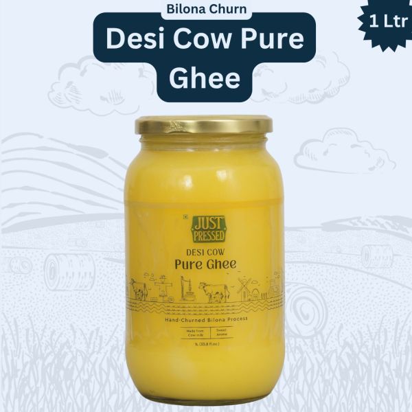 Just Pressed - Pure Cow Ghee - Bilona Chruned - 1 Ltr